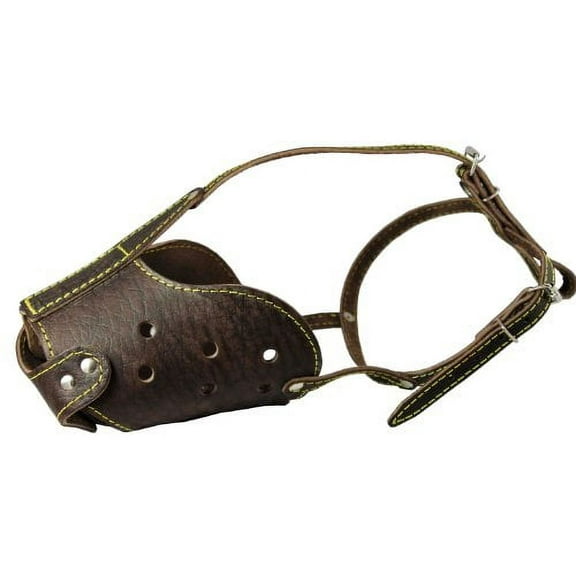 Real Leather Cage Basket Secure Dog Muzzle Brown - German Shepherd, (Circumference 13.7", Snout Length 4.7")