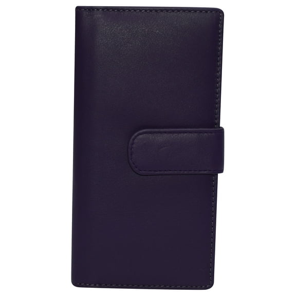 Real Leather Checkbook Cover RFID Wallets For Women Duplicate Check With Snap Closure
