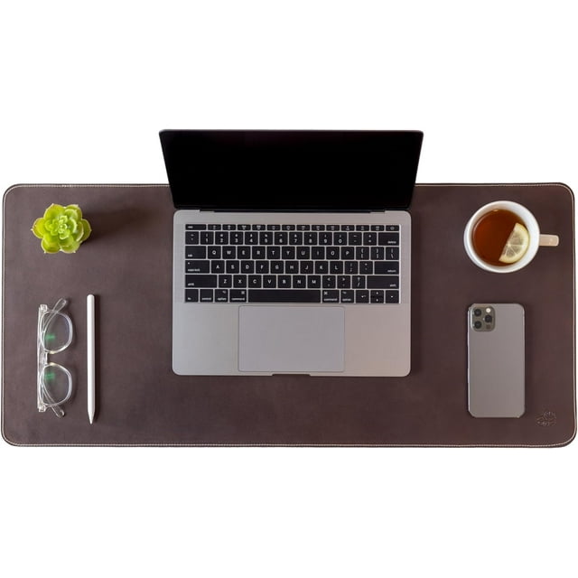Real Leather Desk Pad Large Mouse Pad 28x13" Computer Mat for Desk