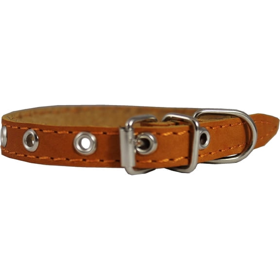Real Leather Dog Collar 9.5"-13" Neck Size, 1/2" Wide
