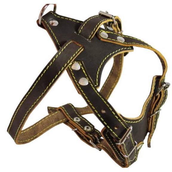 Real Leather Dog Harness, 24.5"-28" Chest size, 3/4" Wide, Harrier