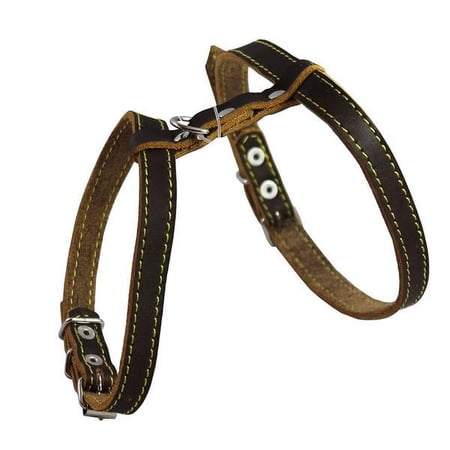 Real Leather Feline Harness, 16"-18.5" Chest, 1/2" Wide, Medium to Large Cats