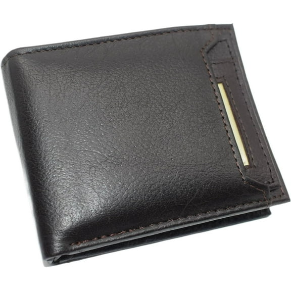 Real Leather Front Removable ID Card Holder Bifold RFID Blocking Wallet for Men with Gift Box Brown