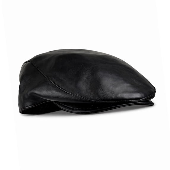 Real Leather Gatsby Cap Mens Newsboy Ivy Hat Golf Driving Flat Cabbie XL-2XL