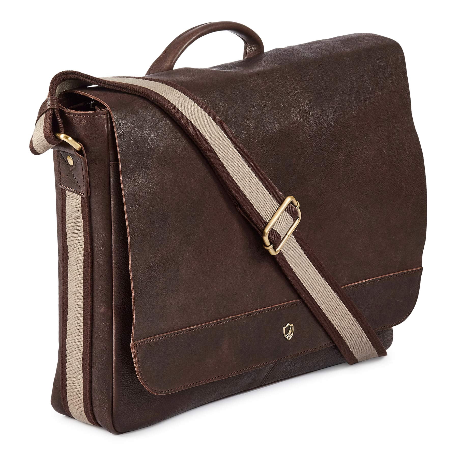 Sacoche Cuir Pour Ordinateur Portable Homme Ionn - Marron - Occasion