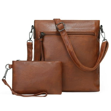 SENDEFN Real Leather Purse for Women Crossbody Bag Travel Shoulder Handbag Vintage Tassel Zipper