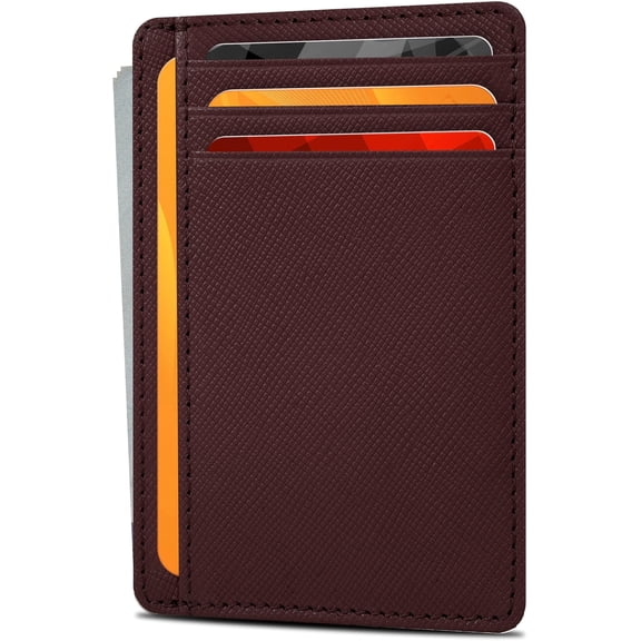 Real Leather Slim Minimalist Wallet for Men and Women -RFID Blocking Front Pocket Thin Credit Card Holder Stylish Wallets