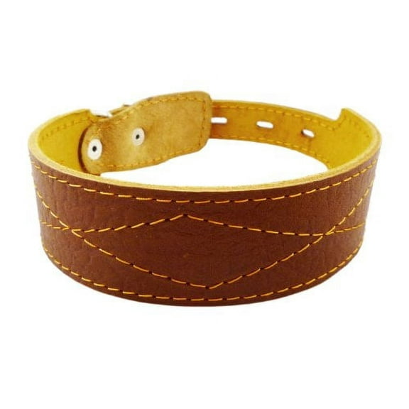 Real Leather Tapered Dog Collar 1.75" Wide, Fits 15"-19" Neck, Medium