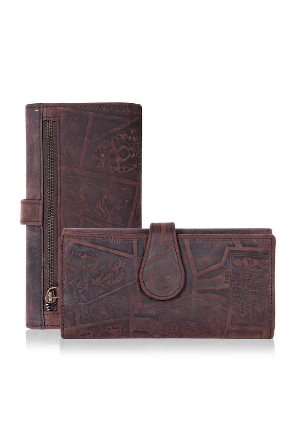 Real Leather Women Wallet With Rfid Blocking -trifold Card Holder Designer Ladies Clutch Id Window Wallets