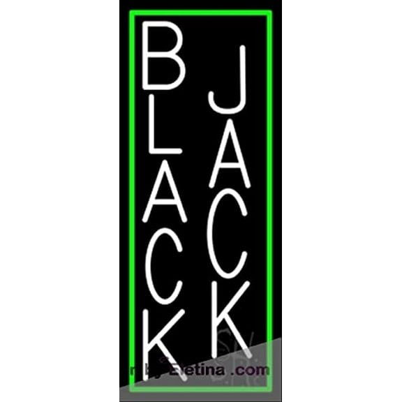 Real Led Neon Light Sign Blackjack White Led Handmade Led Tube For Man Cave Wall Decor