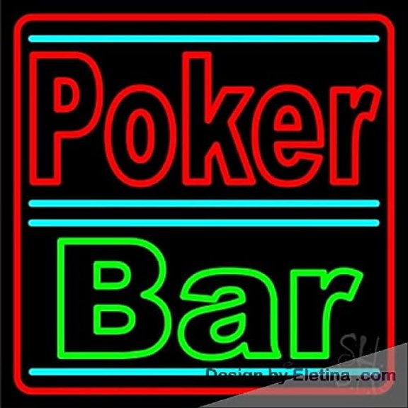 Real Led Neon Light Sign Red Poker Bar Led Handmade Led Tube For Man Cave Wall Decor