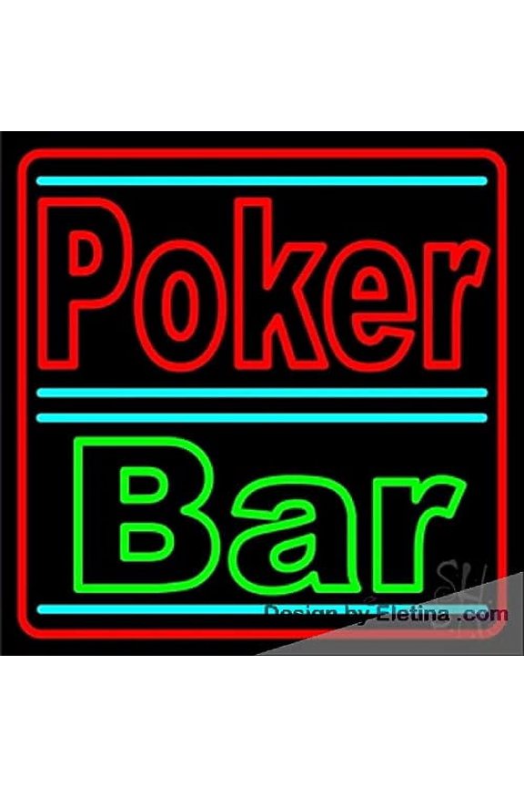 Real Led Neon Light Sign Red Poker Bar Led Handmade Led Tube For Man Cave Wall Decor