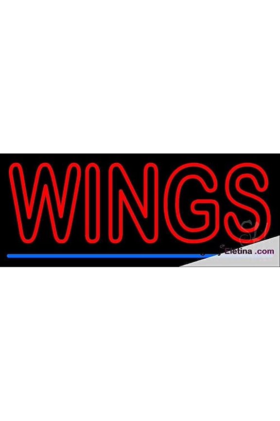 Real Led Neon Light Sign Wings Blue Line Led Handmade Led Tube For Man Cave Wall Decor