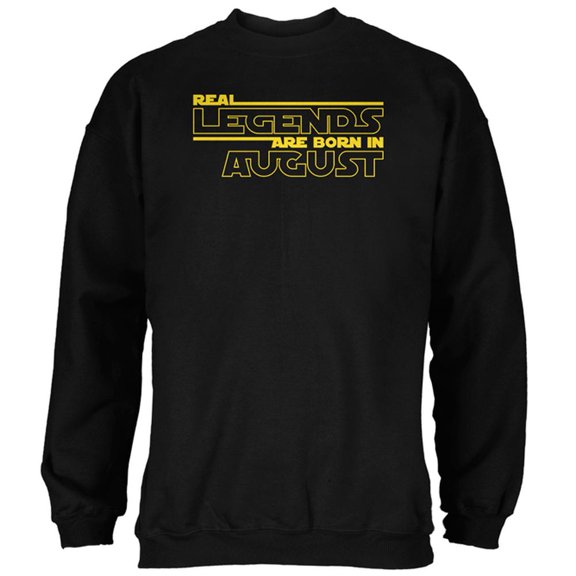 Real Legends are Born in August Mens Sweatshirt Black 3X-LG