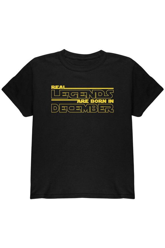 Real Legends are Born in December Youth T Shirt Black Youth X-SM