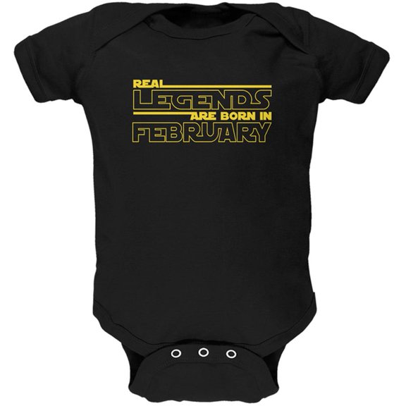 Real Legends are Born in February Soft Baby One Piece Black 18-24 M