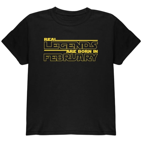 Real Legends are Born in February Youth T Shirt Black YLG