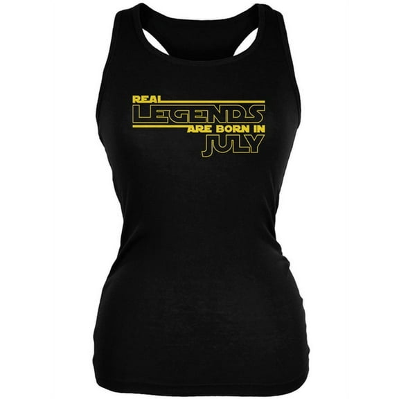 Real Legends are Born in July Juniors Soft Tank Top Black SM