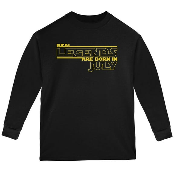Real Legends are Born in July Youth Long Sleeve T Shirt Black YLG