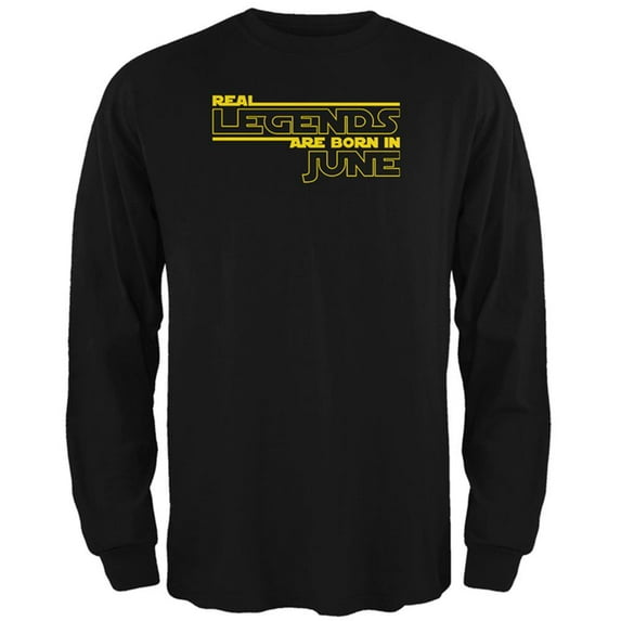 Real Legends are Born in June Mens Long Sleeve T Shirt Black X-LG
