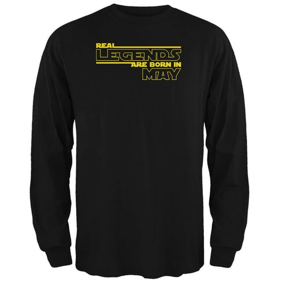 Real Legends are Born in May Mens Long Sleeve T Shirt Black 3X-LG