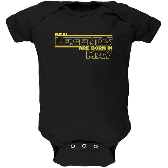Real Legends are Born in May Soft Baby One Piece Black 12-18 M