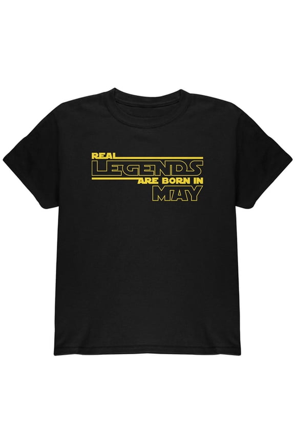 Real Legends are Born in May Youth T Shirt Black YSM