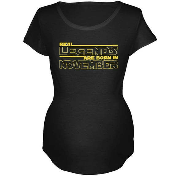 Real Legends are Born in November Maternity Soft T Shirt Black X-LG