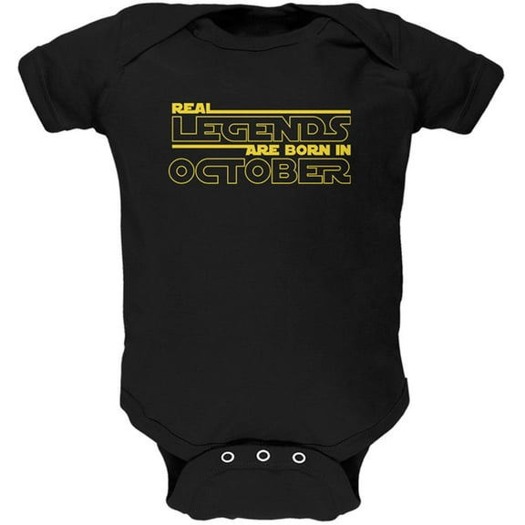 Real Legends are Born in October Soft Baby One Piece Black 12-18 M