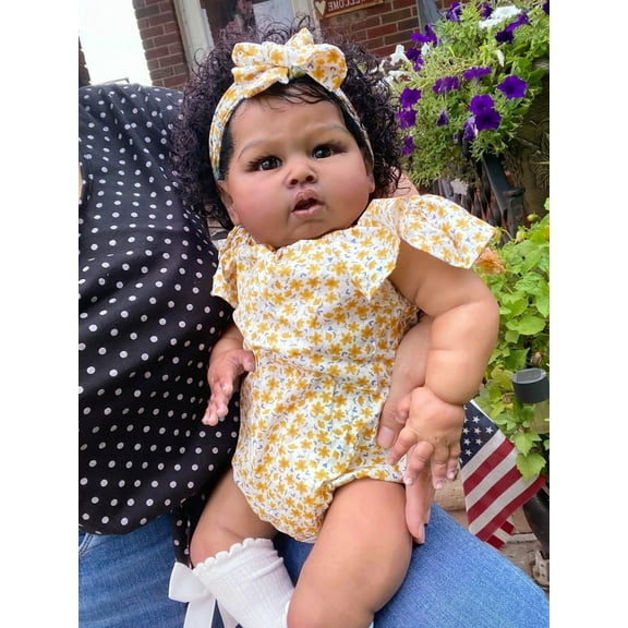 Real Life Reborn Baby Dolls Black Girl 24 inch Realistic Reborn Toddler Dolls Soft Body Baby Doll