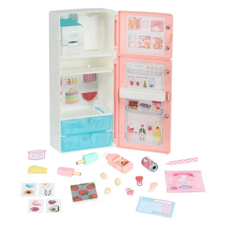 Real Littles Desktop Caddies, Mini Pink Fridge with 20+ Real Working Stationery, Ages 6+