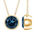 thumbnail image 1 of Rosec Jewels Bezel Set London Blue Topaz Necklace for Women - 2 Carat - AAA Grade - December Birthstone Necklace with Jewelry Box, 18K Yellow Gold, 1 of 7