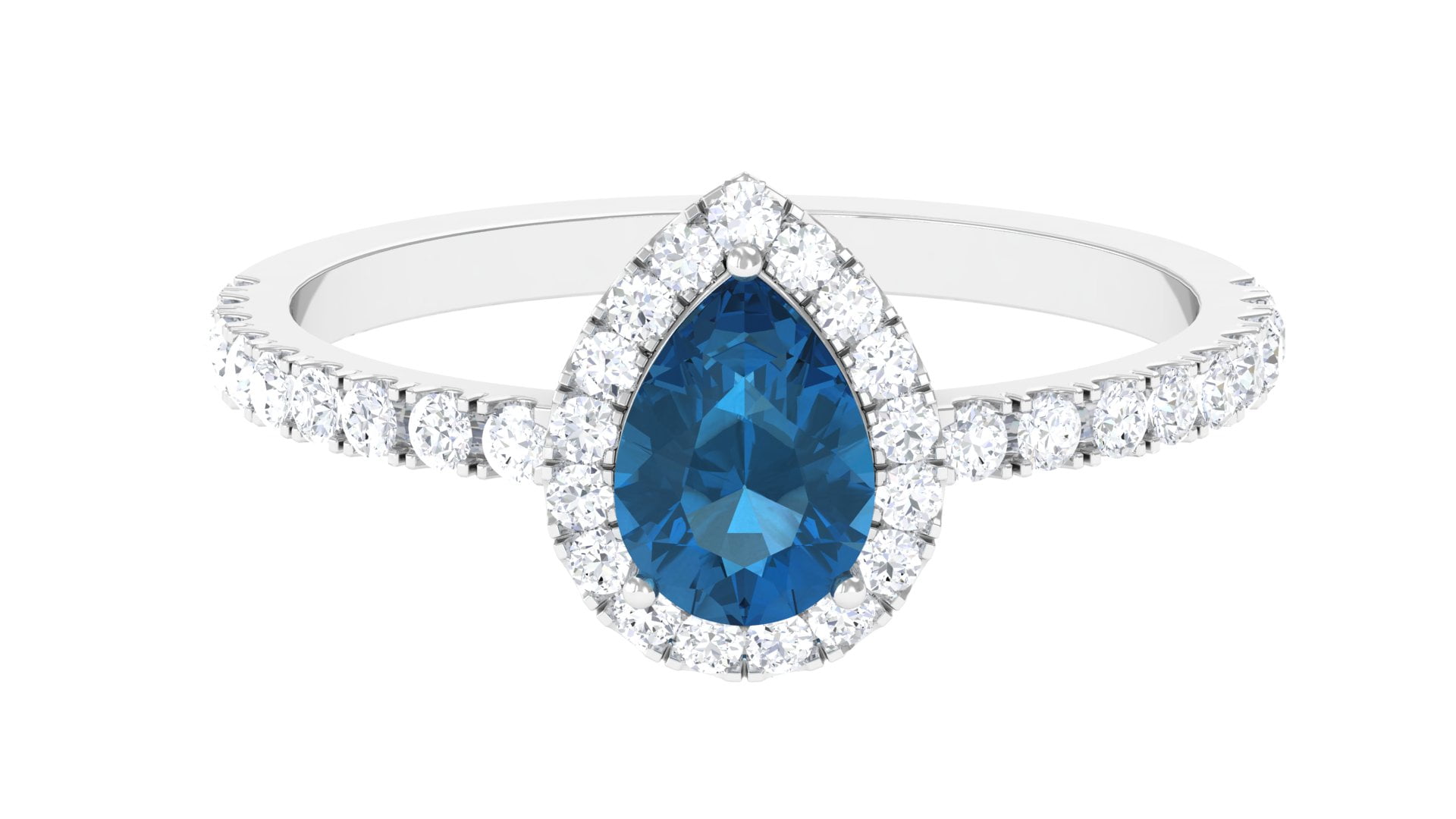 Blue topaz deals teardrop ring