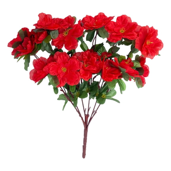 Real Looking Silk Azalea Bush, Versatile Handheld Flower Arrangement, Perfect for Bridesmaid Bouquets, Aisle Decorations, Table Centerpieces, 1 Azalea with 30 Heads