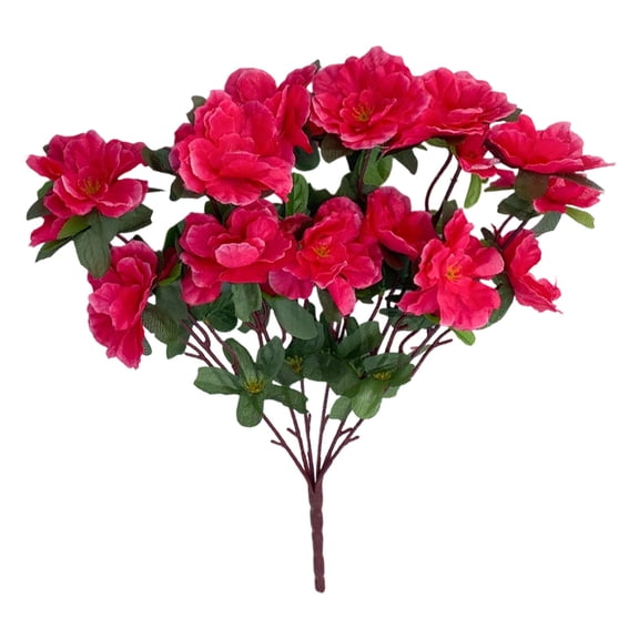 Real Looking Silk Azalea Bush, Versatile Handheld Flower Arrangement, Perfect for Bridesmaid Bouquets, Aisle Decorations, Table Centerpieces, 1 Azalea with 30 Heads