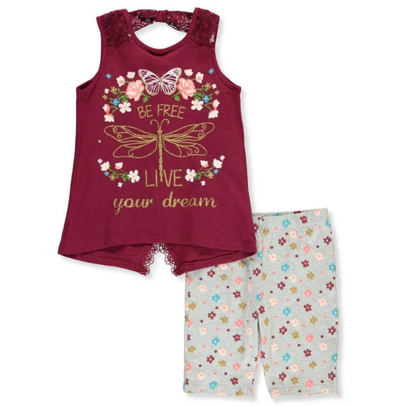 Real Love Little Girl's Sleeveless Top Bike Shorts Outfit Set
