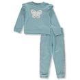 thumbnail image 1 of Real Love Girls' 2-Piece Butterfly Joggers Set Outfit Color: blue Size: 5 - 6, 1 of 1
