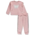 thumbnail image 1 of Real Love Girls' 2-Piece Butterfly Joggers Set Outfit Color: peach Size: 5 - 6, 1 of 1