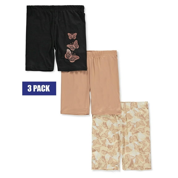 Real Love Girls' 3-Pack Butterfly Bike Shorts Color: multi Size: 7 - 8