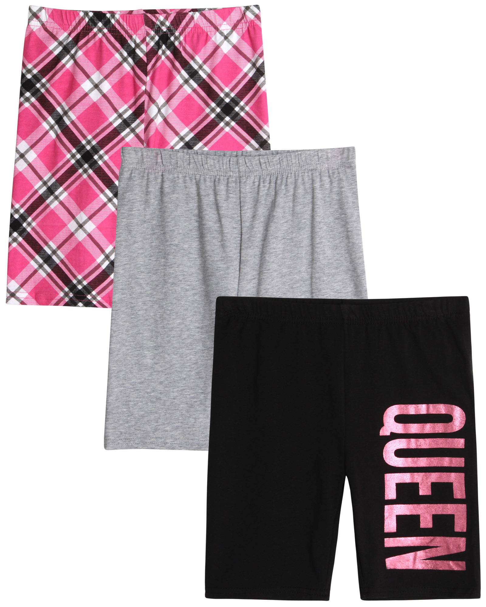 Real Love Girls' Active Shorts 3 Pack Cute Fashion Bike Shorts