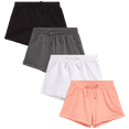 thumbnail image 1 of Real Love Girls' Active Shorts - 4 Pack Cuffed French Terry Sweat Shorts (Size: 7-16), 1 of 7