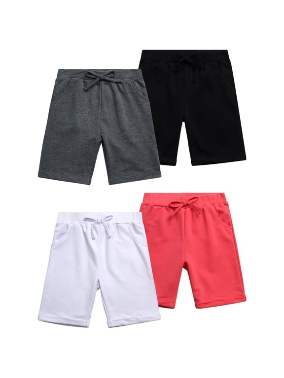 Girls Active Shorts Lightweight French Terry Bermuda Shorts with Elastic Waistband