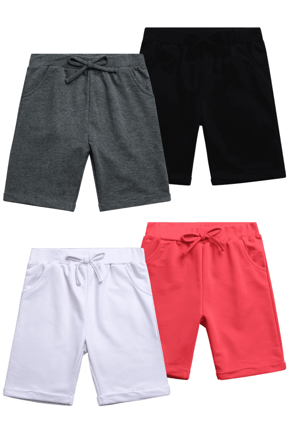 Girls Active Shorts Lightweight French Terry Bermuda Shorts with Elastic Waistband