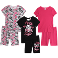 thumbnail image 1 of Real Love Girls' Active Shorts Set - 6 Piece Fashion T-Shirts and Performance Bike Shorts (7-16), 1 of 7