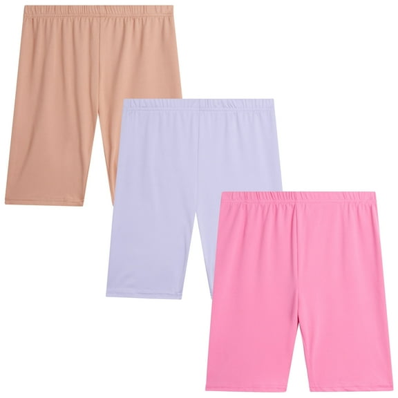 Real Love Girls' Bike Shorts - 3 Pack Super Soft Athletic Bike Shorts for Girls (Sizes: 7-16)