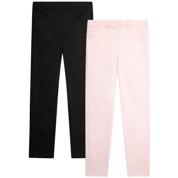 Real Love Girls’ Jeans – 2 Pack Stretch Denim Pull-On Skinny Fit Jeggings (7-16)