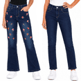 thumbnail image 1 of Real Love Girls’ Jeans – 2 Pack Stretch Denim Pull-On Skinny Fit Jeggings (7-16), size 12, Medium Flowers/Dark, 1 of 7