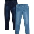 thumbnail image 1 of Real Love Girls’ Jeans – 2 Pack Stretch Denim Pull-On Skinny Fit Jeggings (7-16), 1 of 7