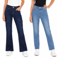 thumbnail image 1 of Real Love Girls’ Jeans – 2 Pack Stretch Denim Pull-On Skinny Fit Jeggings (7-16), size 16, Dark Cargo/Light, 1 of 7
