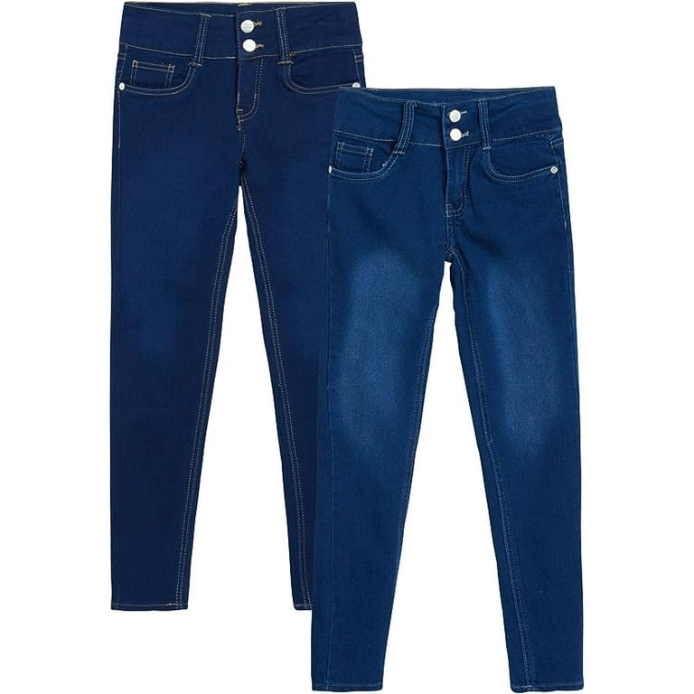 Real Love Cute Little Kids Teenage Girls 2 Pack Super Stretch Denim Skinny Jeans Size 7 16 Walmart